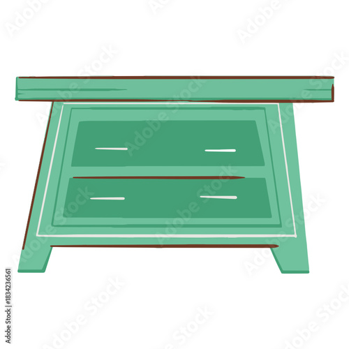 Nightstand with drawers flat