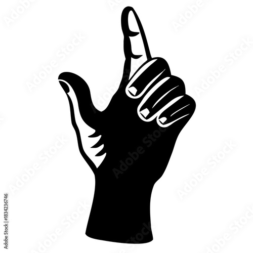 Silhouette hand shielding or concealing an object vector illustration