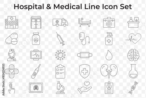 Medical Line Editable Icons set. Vector illustration in modern thin line style of medical icons: health, care, medicine, etc