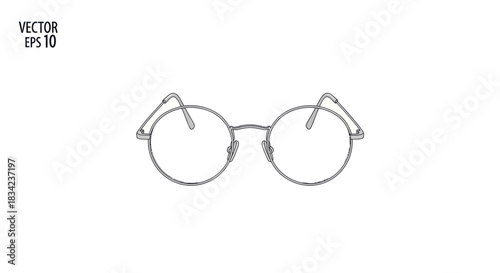 Classic Round Wire-Rimmed Eyeglasses with Clear Lenses.