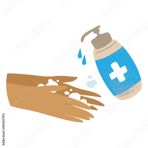 Washing hands textured