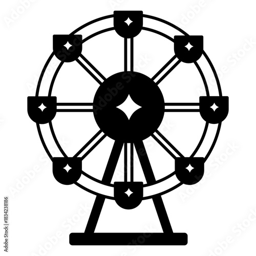 Carnival ferris wheel monochrome