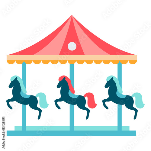 Carnival horse carousel color