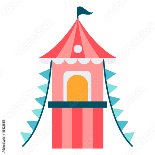 Carnival ticket booth color