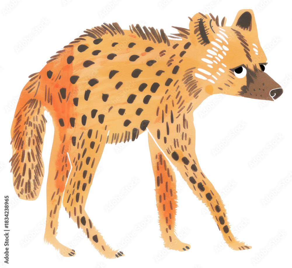 Naklejka premium PNG Cute hyena illustration wildlife animal character.
