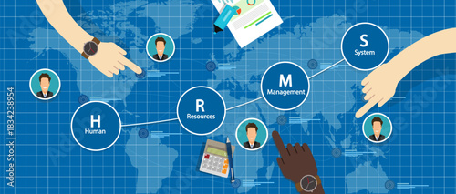 HRMS Human Resources Management System Concept Vector