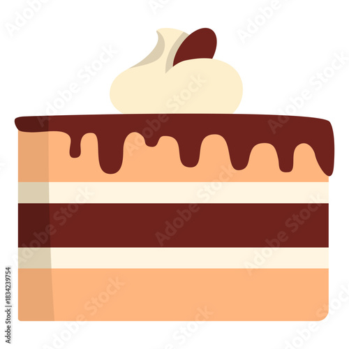 Chocolate and vanilla cake flat