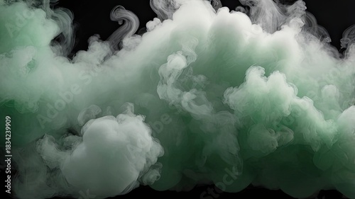 Green Smoke Plume An Ethereal Abstract on Black