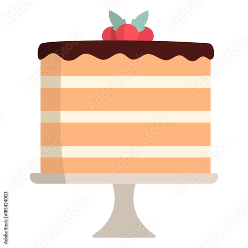 Layered vanilla cake flat