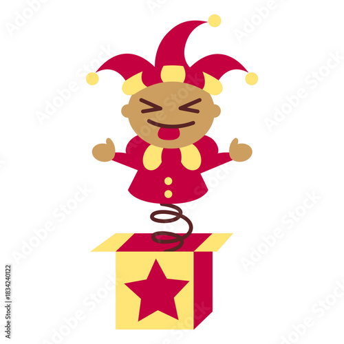 Jack in a box toy flat