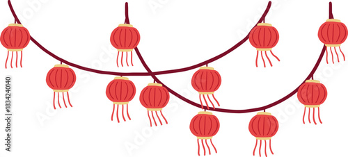Red Chinese Lantern String Lights Decoration