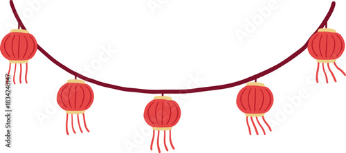 Red Chinese Lantern String Lights Decoration