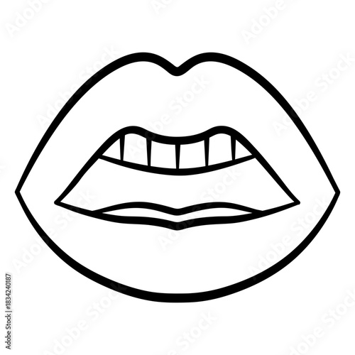 Open mouth lips stroke