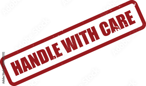 Distressed red rubber stamp shows message this way up on a clean white background