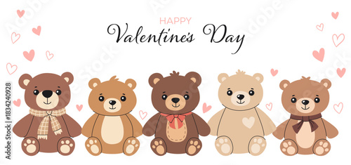 Cute teddy bear background for Valentine s Day.