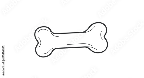 Simple Line Art Illustration of a Dog Bone Shape.