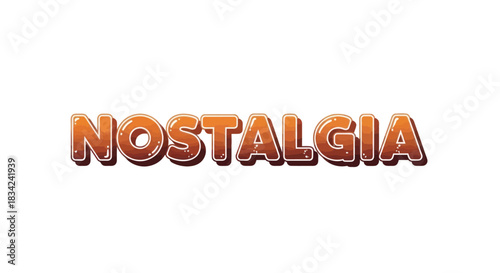 Retro Nostalgia Text with 3D Embossed Effect.