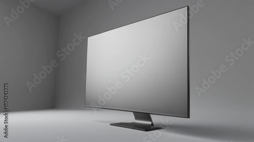 stylish LED LCD TV screen displayed on a clean background. The large computer monitor panel appears realistic and sharp, shown as a blank template with smooth edges