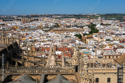 scenes of the medieval city of Seville spain