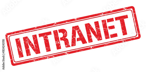  Intranet red rubber stamp vector. Grunge office network label vector