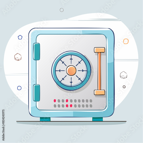 Secure Metal Safe with Combination Lock and Digital Keypad in Light Blue Tones