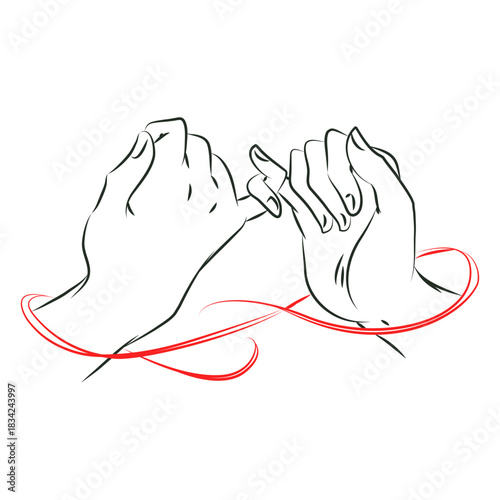 Red string love hands
