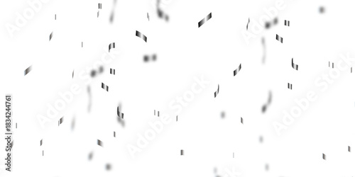 Abstract doted and confetti silver glitter particles splatter on transparent background. Luxury silver glitter confetti that floats down falling bokeh celebration background.	