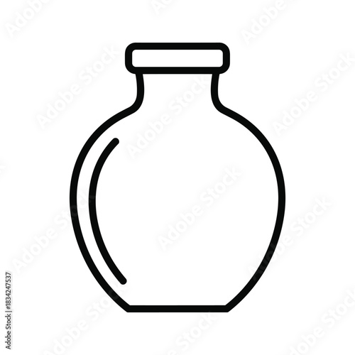 Minimalist Outline Vase Icon