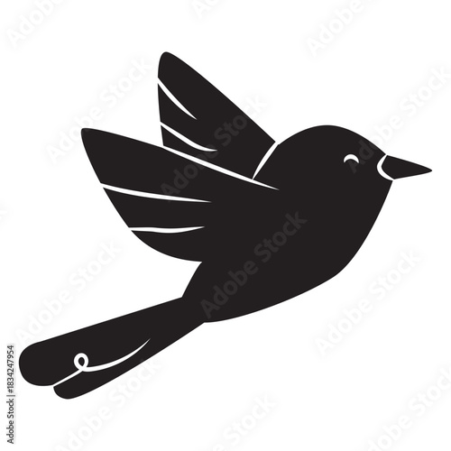 Simple bird flying silhouette
