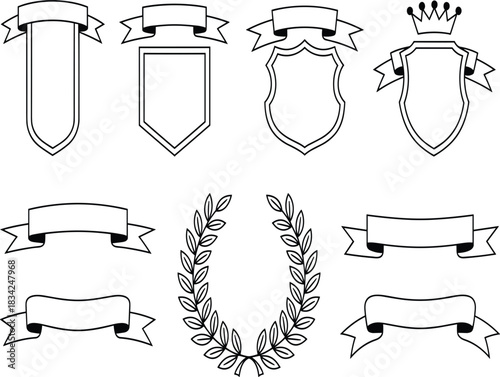 Ornate Royal Crown Vector Illustration in Black and White.