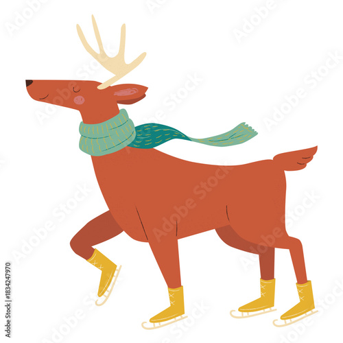 Reindeer ice skating