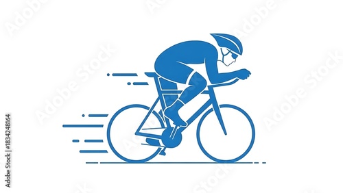 Illustration of cyclist on bicycle racing sport cycling athlete competition speed challenge ride