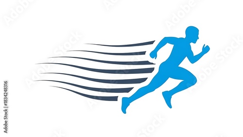 Running man silhouette vector illustration for speed and motion concept design graphic art