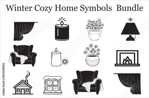 Cozy Home Winter Icons Bundle