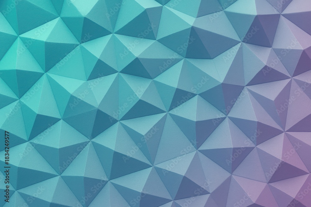 Fototapeta premium Aqua Teal Geometric Low Poly Modern Texture with Smooth Polygon Abstract Gradient Surface