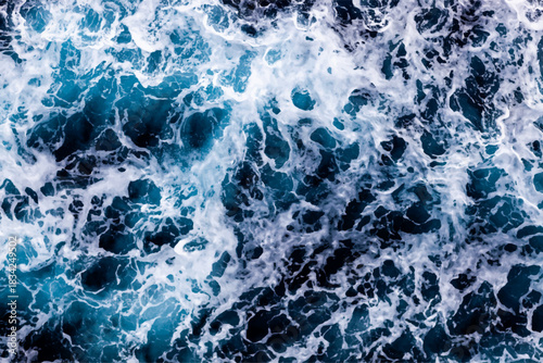 Ocean water texture. Top view of classy water with foam. Can be used in covers, packaging, posters, textures, wallpapers, art and design projects. Beautiful vector illustration.