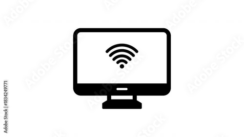 animated wifi icon displayed on a computer monitor screen illustration adds visual appeal.