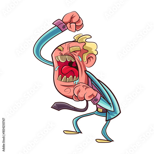 Public speaker yelling cartoon