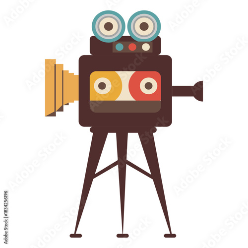 Cinema cine camera hand drawn