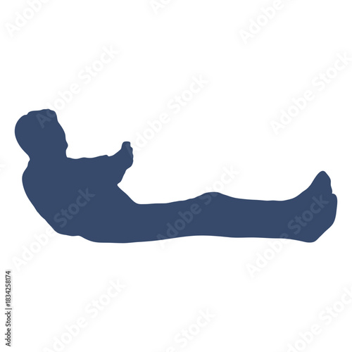 Laying man about get up silhouette