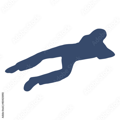 Laying man legs apart silhouette