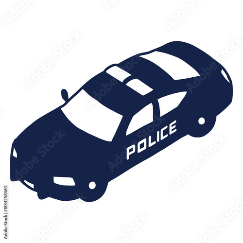 Police car left facing angled