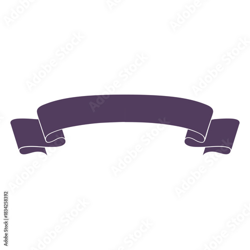 Ribbon banner wavy ends curved simple