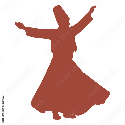 Turkish dancer mevlevis whirl silhouette