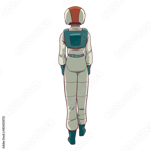 Astronaut colored behind