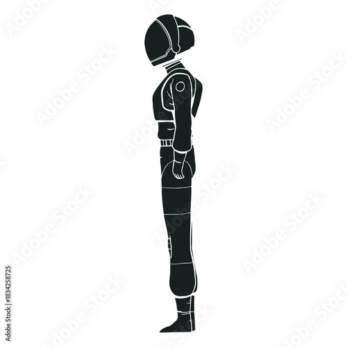 Astronaut silhouette side view