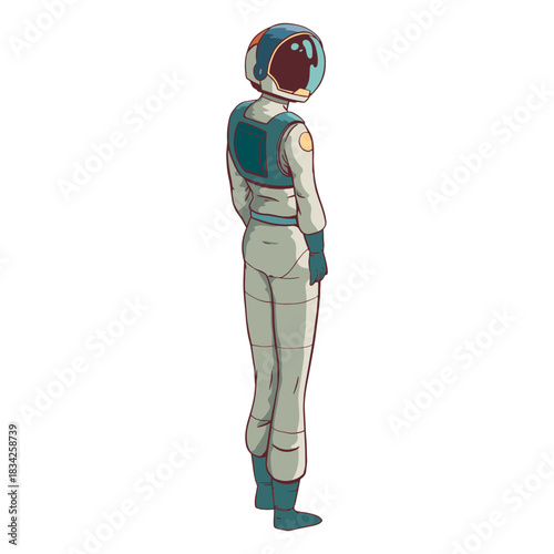 Astronaut looking side colored