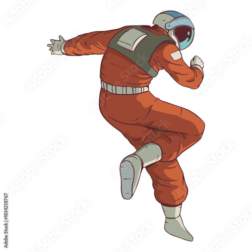 Awesome pose astronaut colored