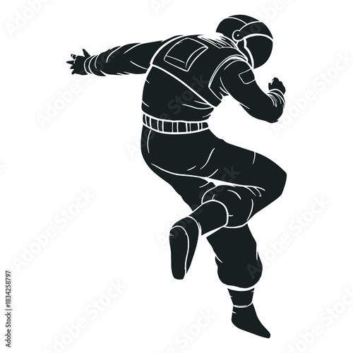 Awesome pose astronaut silhouette