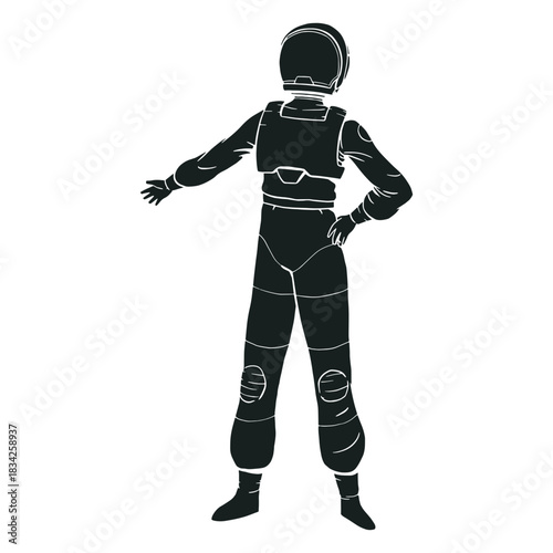 Cool pose astronaut silhouette
